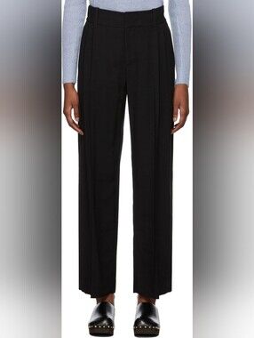 VINCE Relaxed-fit Ecovero™ Viscose-blend Twill Trousers in black Size 10